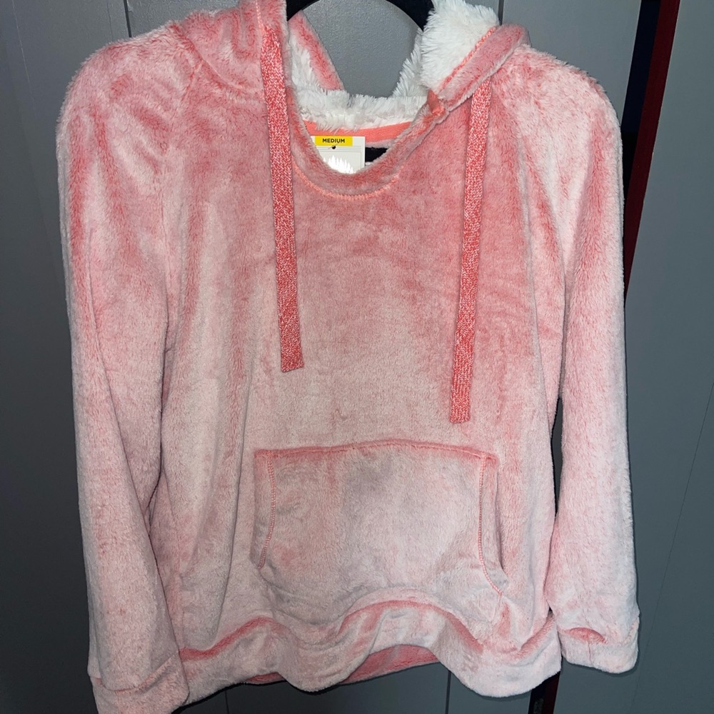 Cozy Super Soft Plush Pullover with Faux Fur Hoodie